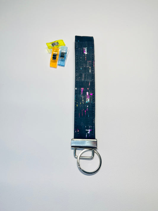 Black with Rainbow Cork Lanyard