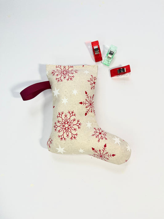 Red Snowflake Stocking Tree Ornament