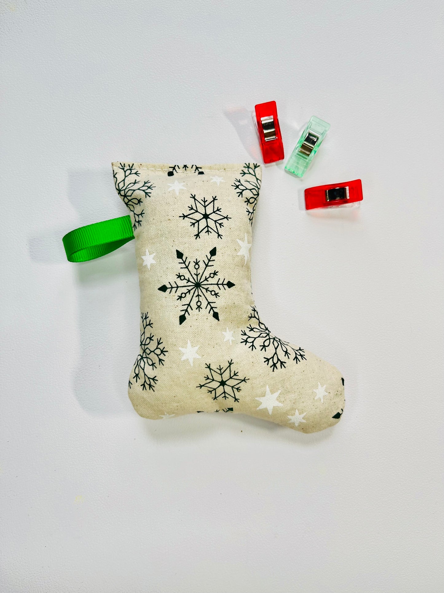 Green Snowflake Stocking Tree Ornament