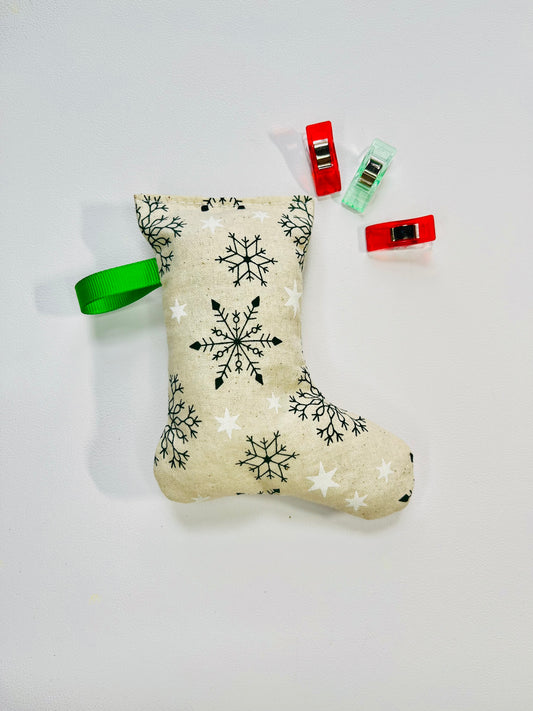Green Snowflake Stocking Tree Ornament