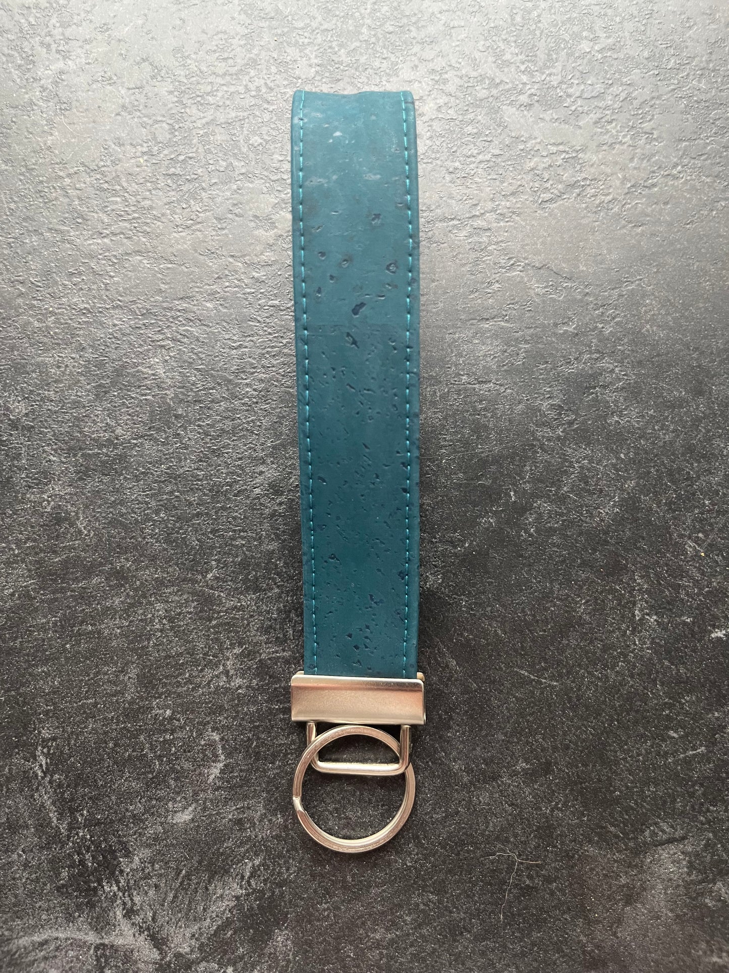Teal Cork Key Lanyard