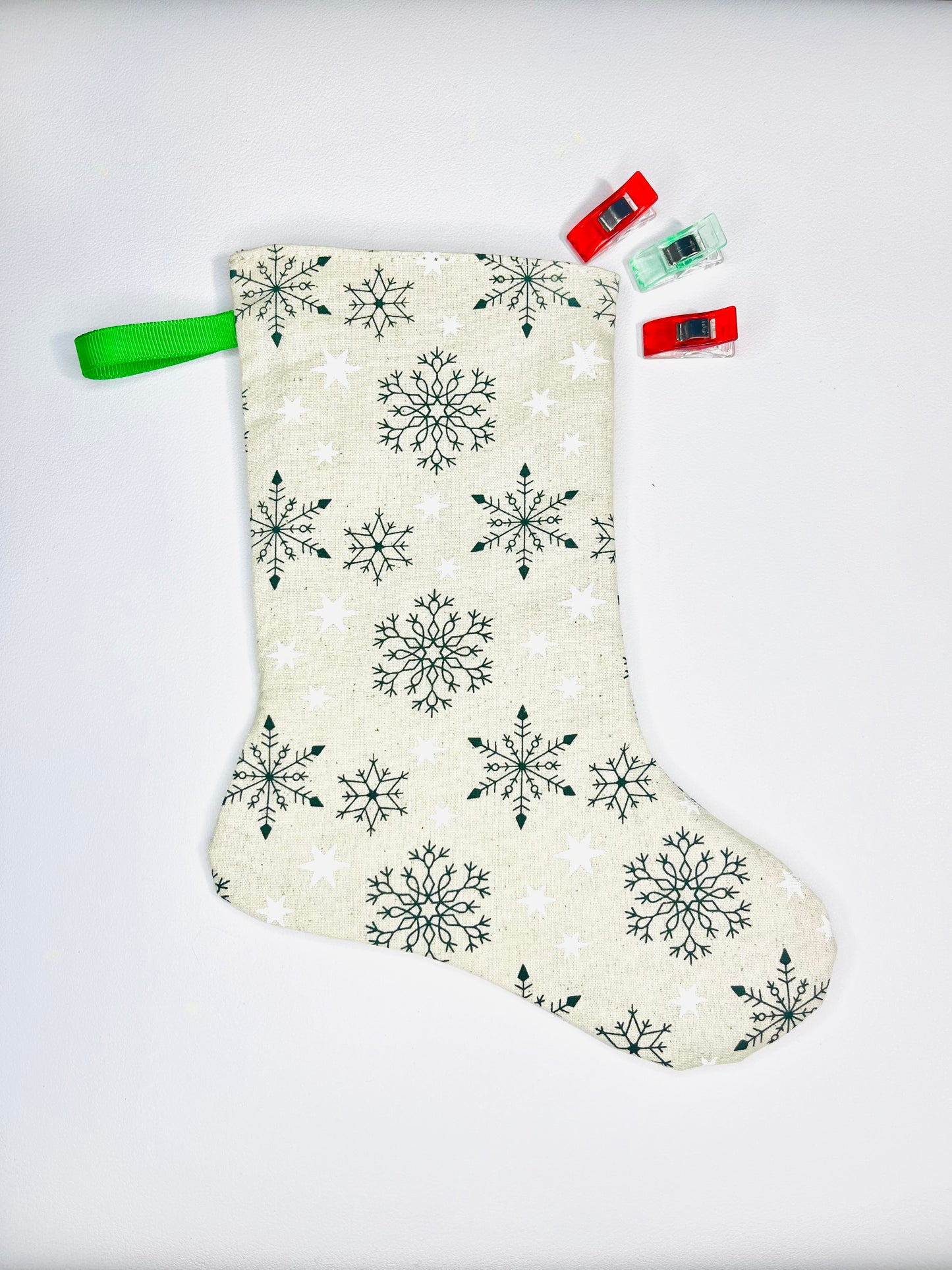 Green Snowflake Mini Stocking