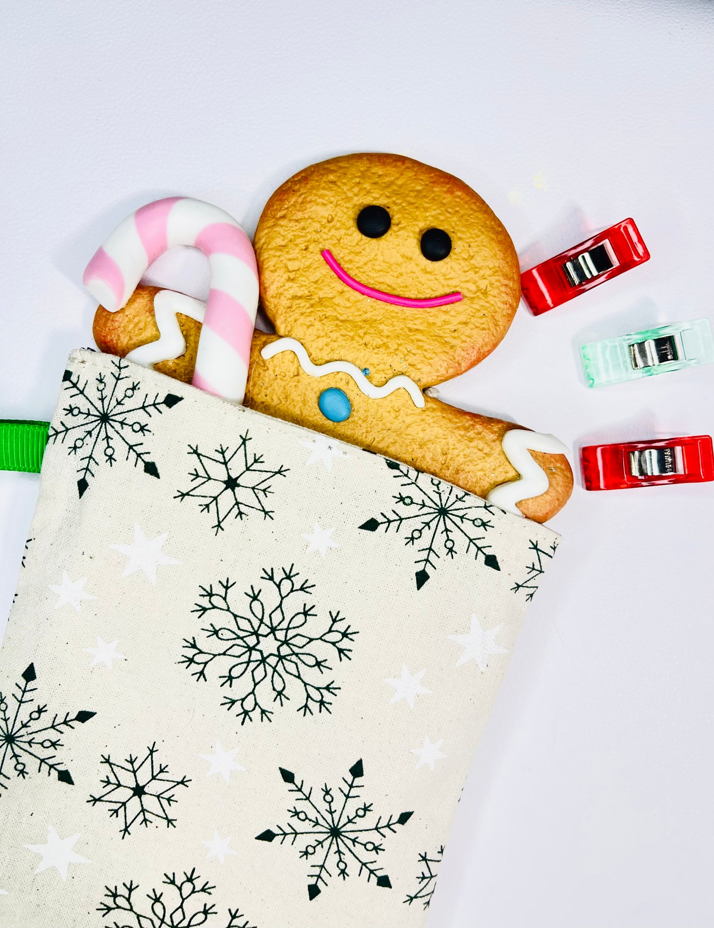 Green Snowflake Mini Stocking