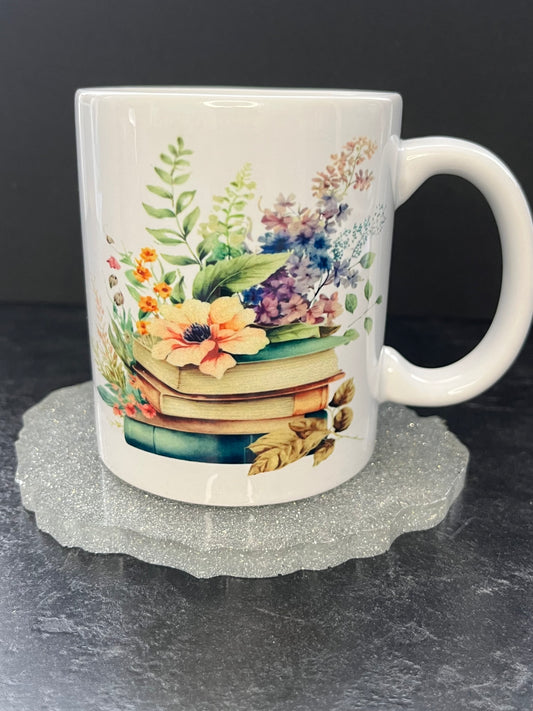 Reading In The Flowers Coffee Cup