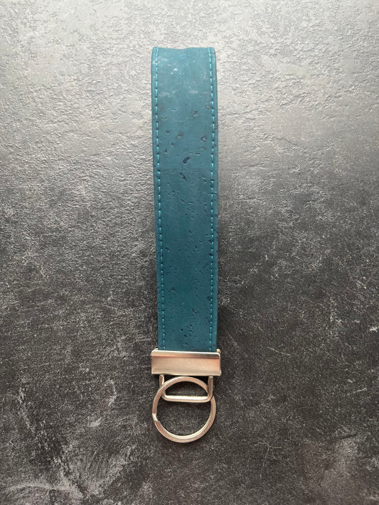 Teal Cork Key Lanyard